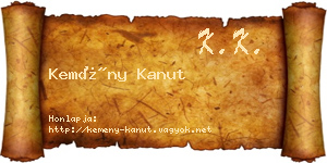 Kemény Kanut névjegykártya